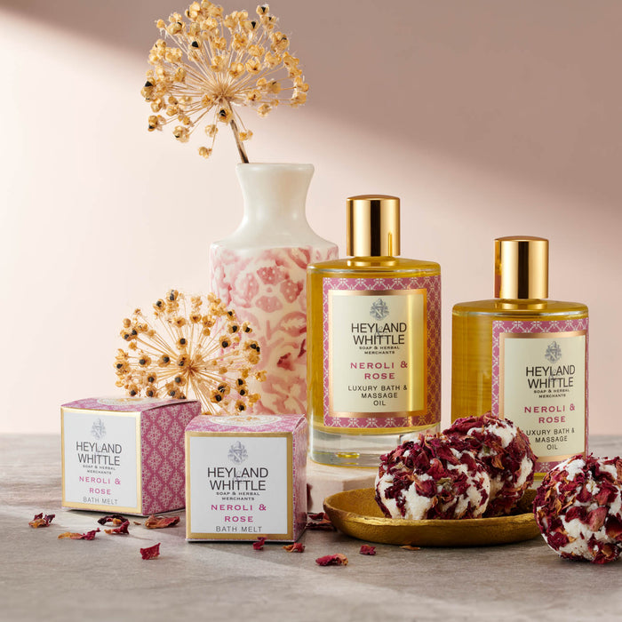 Neroli & Rose Massage Oil & Bath Melts Gift Set