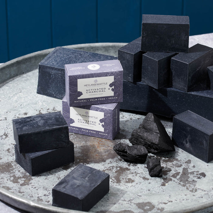 Activated Charcoal Palm Free Soap Brick 1.5kg - Cut