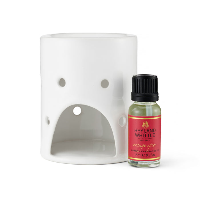 Oil Burner - White with Orange Spice Fragrance Oil